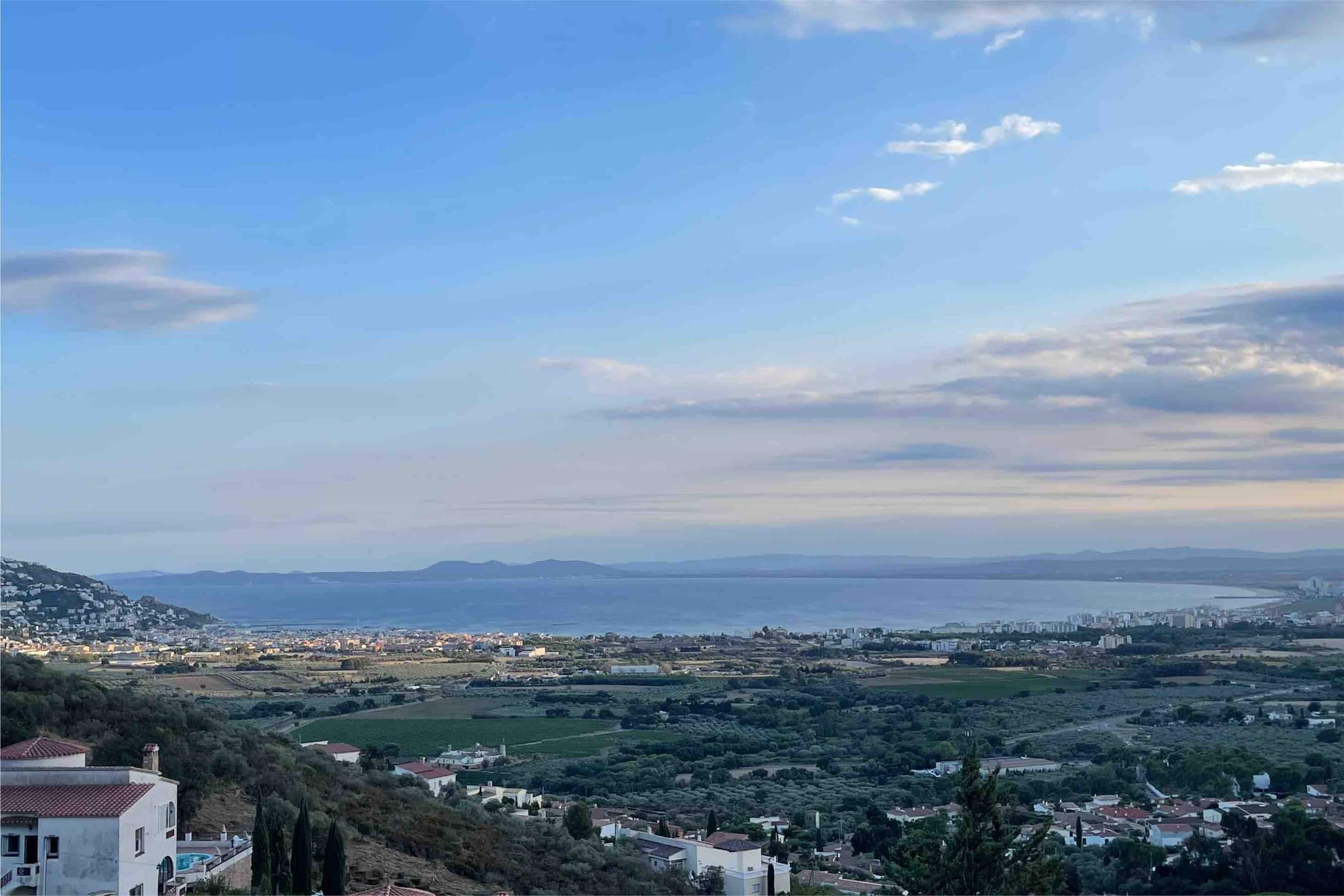 Panoramic view of the Bay of Roses from the terrace